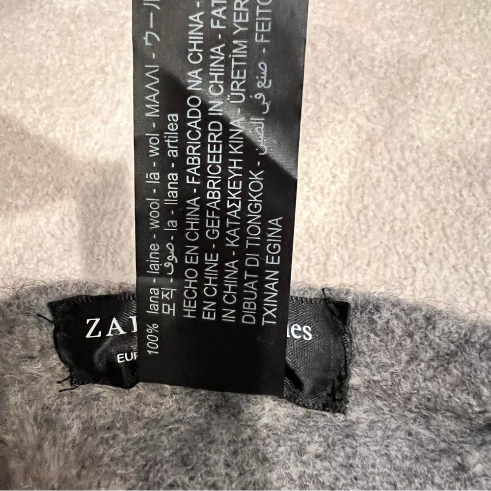 Zara wool beret hat grey 100% wool - Picture 4 of 4